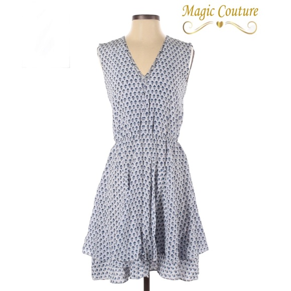 Rebecca Taylor Dresses & Skirts - Rebecca Taylor Blue and White Silk Sheer Back Dress 💙🤍💙